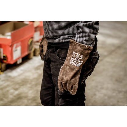 NITRAS SAFE PRO, luvas de soldagem, marrom, EN 388, EN 12477 couro dividido | Pacote (12 pares)