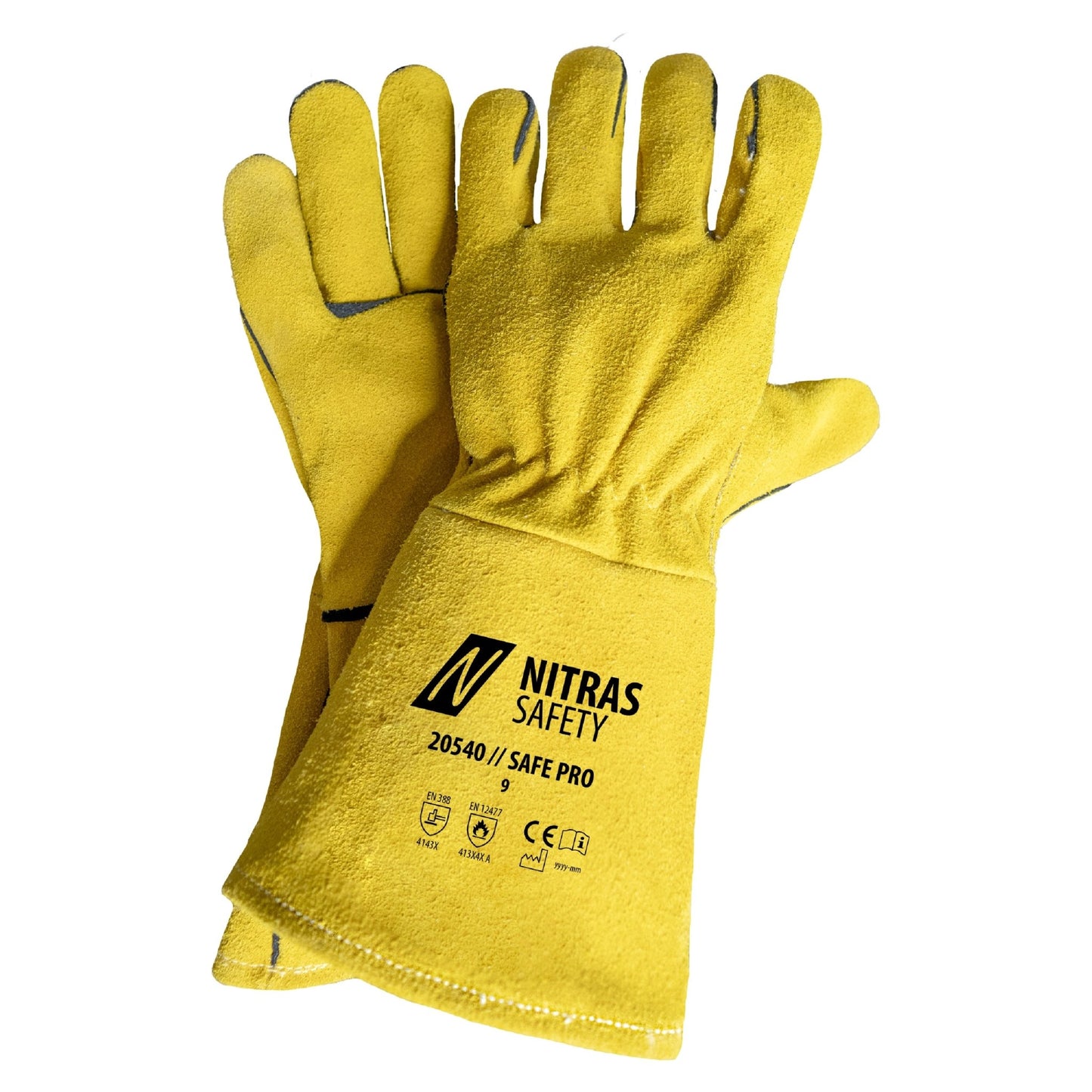 NITRAS SAFE PRO, luvas de soldagem, ocre
