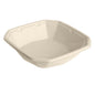 A tigela Octabagasse de 650 ml da Duni GmbH feita de bagaço marrom (183x183x42 mm, não revestida) serve como louça descartável sustentável e está vazia sobre um fundo branco. Unidade de embalagem: 50 unidades.