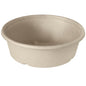A Duni GmbH Classic Bowl 900 ml, uma tigela redonda bege marrom revestida com Bagasse BAT/PLA (194x194x53 mm), tem uma borda grossa e uma superfície texturizada. Biodegradável, mostrada vazia sobre um fundo branco. Embalagem: 40 unidades.