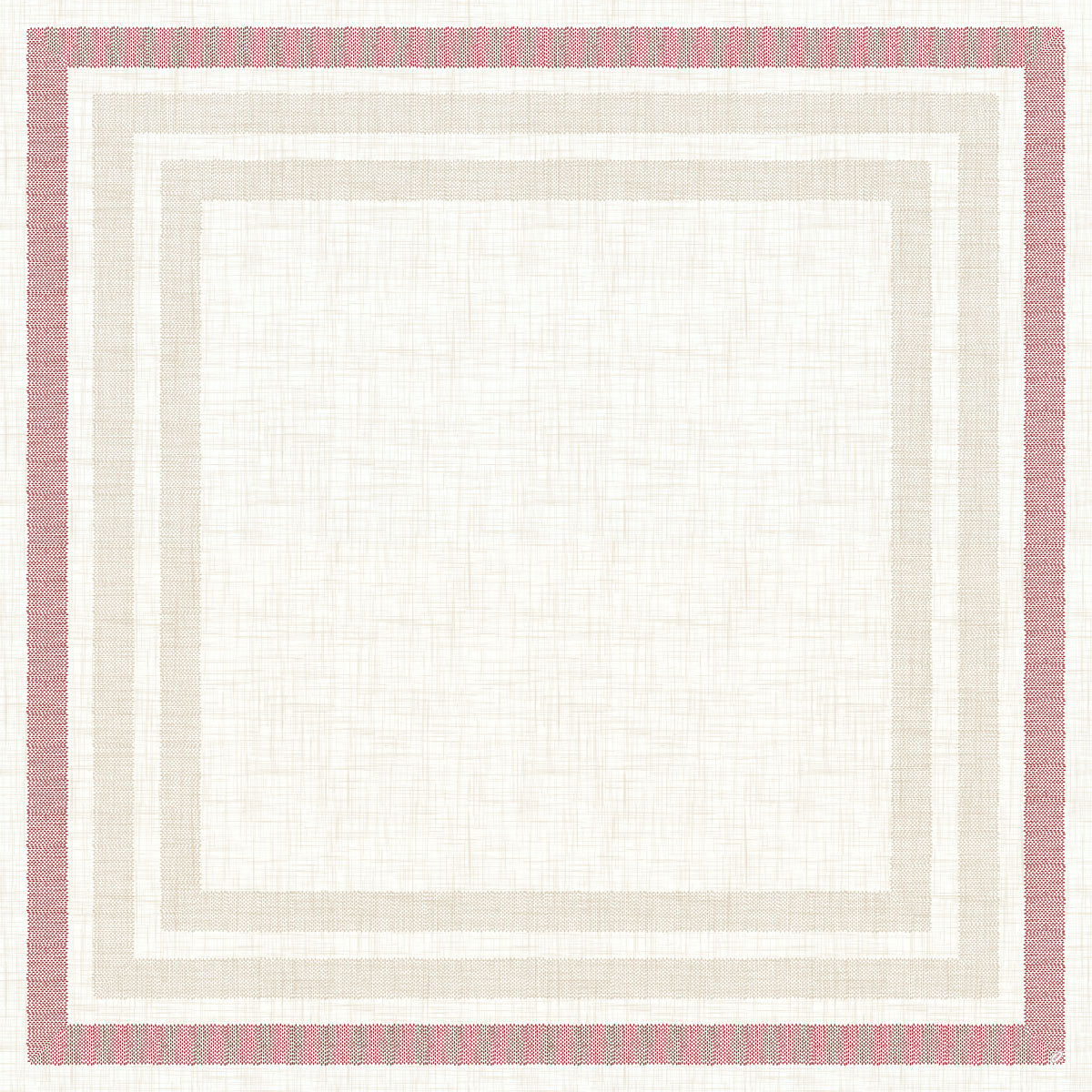 Die Dunicel Mitteldecke 84x84 cm Rigato bordeaux von Duni GmbH zeichnet sich durch einen quadratischen, cremefarbenen, strukturierten Kern mit dünnen beigen, dickeren hellbeigen und gedämpften rosafarbenen, von Rigato bordeaux inspirierten Rändern aus. Packung: 20 Stück. Ideal für vielseitige Anwendungen.