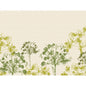 Conjuntos de mesa de papel 30x40 cm em verde da Duni GmbH: Fundo bege com árvores em aquarela verdes e amarelas no estilo Green-Umbles ao longo da borda inferior, superfície superior permanece predominantemente livre - perfeito para festas e eventos (250 peças).