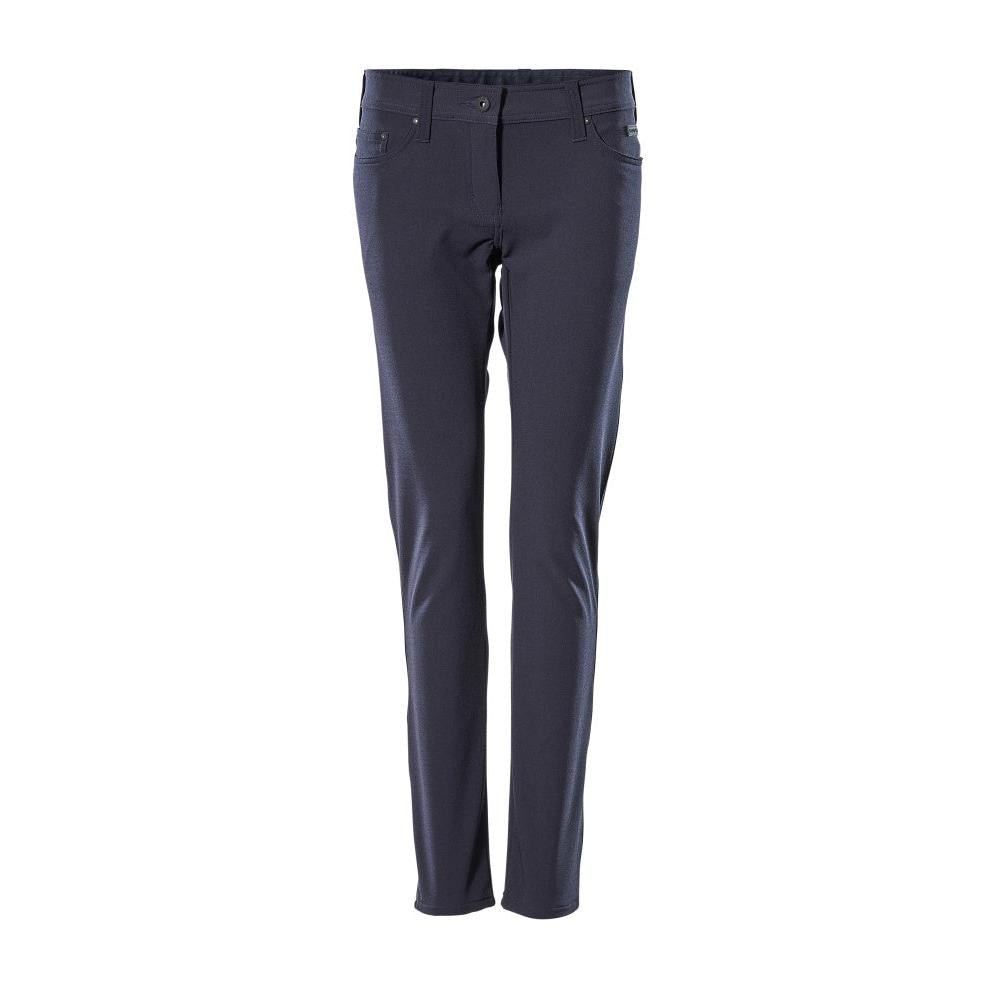 Calça feminina, PEARL, stretch, calça clara, preto-azul