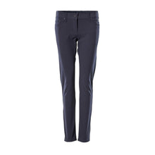 Calça feminina, PEARL, stretch, calça clara, preto-azul