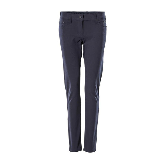 Calça feminina, PEARL, stretch, calça clara, preto-azul