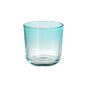 O castiçal Switch & Shine de vidro da Duni GmbH, em azul menta (81x72,5 mm), é mostrado com a sua base grossa diante de um fundo branco simples. Embalagem: 1 peça.