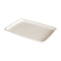 Um prato retangular de servir pequeno e castanho da Duni GmbH (Castanho Bagasse, 285x203x15mm), não revestido e ecológico, é mostrado sobre um fundo branco simples. Ideal para servir de forma sustentável; a embalagem contém 60 peças.