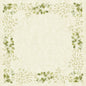 Um fundo begege claro com um padrão paisley discreto e folhas paisley verdes em cada canto lembra o charme ecológico da toalha de mesa Bio-Dunicel 84x84cm (20 unidades) da Duni GmbH, biodegradável e elegante para qualquer ambiente.
