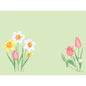 Bio-Dunicel-Sets 30x40 Frühlingsmelodie von Duni GmbH: Illustration von Frühlingsblumen auf Hellgrün mit Narzissen, Tulpen und Schneeglöckchen - ideal für nachhaltige Tischdekoration oder Ihr nächstes Frühlingsmelodie-Tischgedeck. Packung (100 Stück).