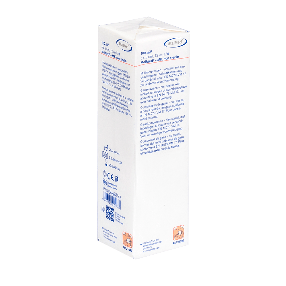 Compressas de gaze não estéreis MaiMed-MK de 100 peças/saco de papel
