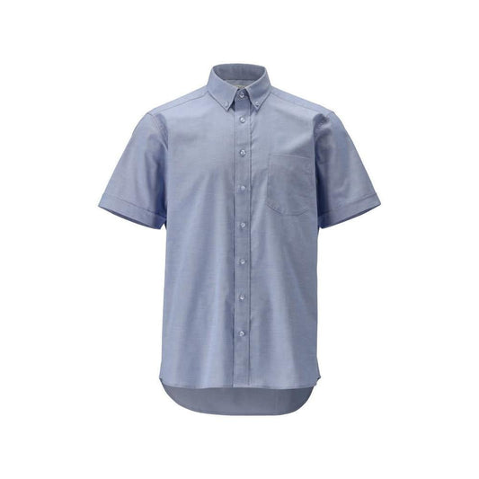 Camisa, manga curta, caimento moderno, stretch, azul claro