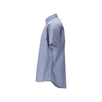 Camisa, manga curta, caimento moderno, stretch, azul claro