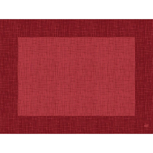 Die Bio-Dunicel-Sets 30x40 cm Linnea bordeaux der Duni GmbH sind biologisch abbaubare, rechteckige Tischsets mit einem strukturierten, geometrischen Design in satten Rottönen - umweltfreundliche Eleganz im 100er-Pack.