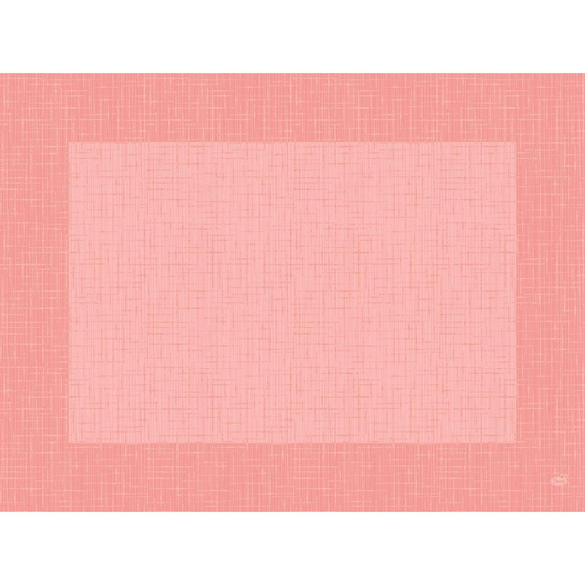 Um fundo texturizado retangular rosa e coral com padrão em forma de grade e borda larga, ideal para decoração de mesa ou para uso com conjuntos Bio-Dunicel da Duni GmbH 30x40 Linnea mellow Conjuntos de mesa de alta qualidade (100 peças), emoldura uma área central mais clara.