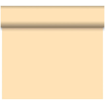 Das Bio-DC-Tete a Tete 0,4x24m von Duni GmbH wird als leere beige Schriftrolle mit einem etwas dunkleren gerollten oberen Rand dargestellt. Hergestellt aus biologisch abbaubarem Material, hat dieses umweltfreundliche Produkt keinen sichtbaren Text oder Markierungen auf weißem Hintergrund.