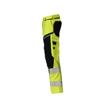 Calças, senhora, DIAMOND, bolsos nos joelhos, calças elásticas Multisafe, alta visibilidade amarelo/preto-azul