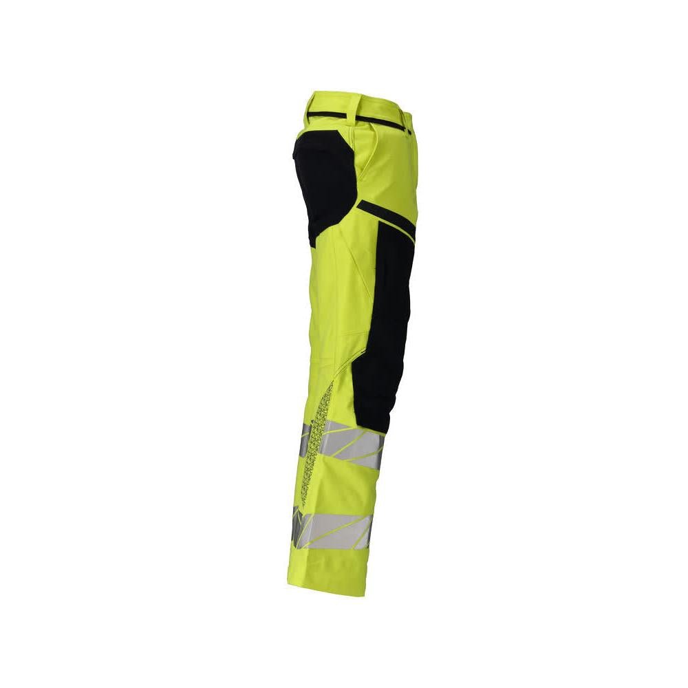Calças, senhora, DIAMOND, bolsos nos joelhos, calças elásticas Multisafe, alta visibilidade amarelo/preto-azul
