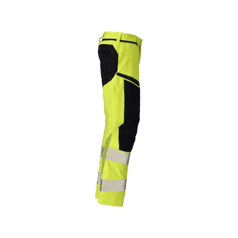Calças, bolsos nos joelhos, calças ULTIMATE STRETCH Multisafe, alta visibilidade amarelo/preto-azul