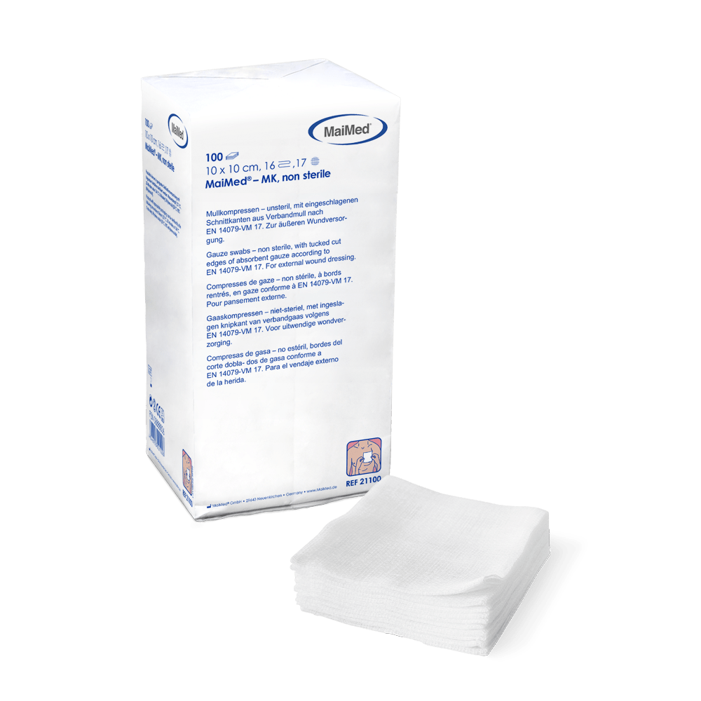 Compressas de gaze não estéreis MaiMed-MK de 100 peças/saco de papel