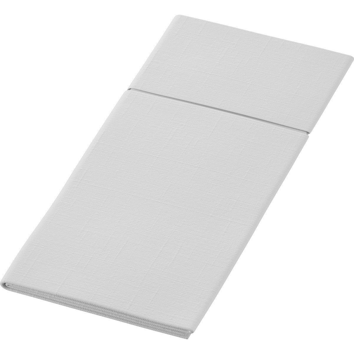O Duniletto-Slim 40x33cm da Duni GmbH é um guardanapo de tecido branco dobrado com um padrão de textura discreto, perfeito como base higiênica ou alternativa elegante, exibido sobre um fundo branco simples.