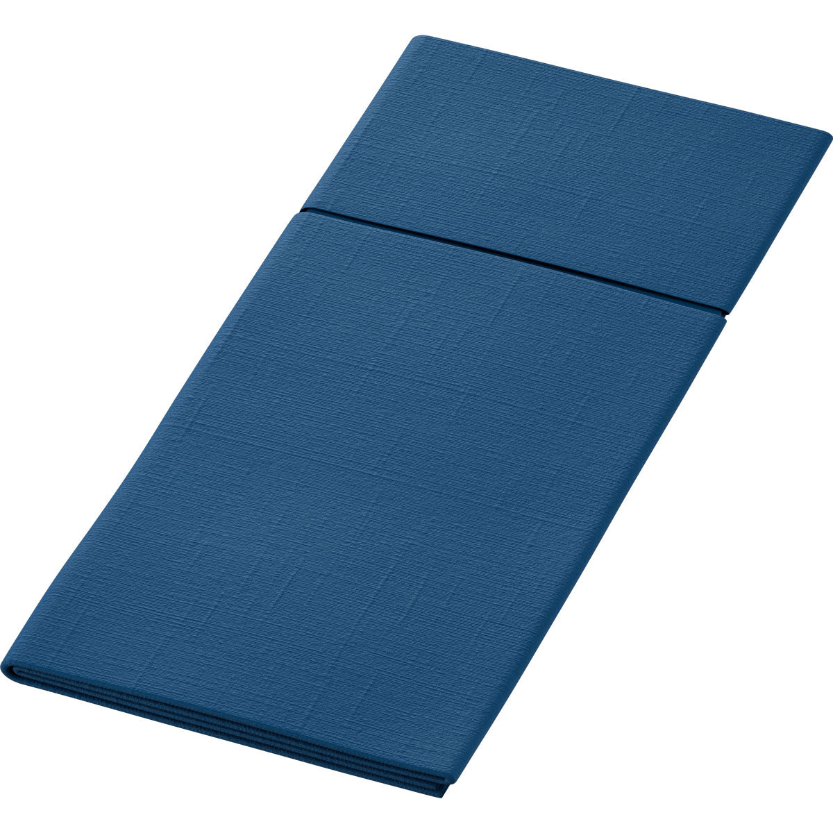 Exibida está uma esteira de dormir azul dobrada em três com superfície texturizada, ideal como base higiênica ou para uso com Duniletto-Slim 40x33cm da Duni GmbH, sobre um fundo branco.