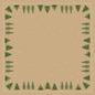 Um quadrado castanho-claro com pontos e estrelas brancas, emoldurado por pinheiros verdes, cria um visual festivo - ideal para a decoração de mesa com a toalha de mesa Bio-Dunicel 84x84cm "Humble Trees" da Duni GmbH (embalagem: 20 unidades, biodegradável).