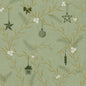 Guardanapos Duni 1/4-dobra "Noel" (33x33 cm, verde pistache) da Duni GmbH apresentam um design verde com ramos dourados, bagas brancas, estrelas, laços, uma casa e ornamentos para uma mesa festiva. Embalagem com 250 peças.