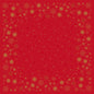 A toalha de mesa Bio-Dunicel 84x84 cm em vermelho da Duni GmbH tem uma borda de flocos de neve e estrelas douradas com estrelas douradas espalhadas, proporcionando um visual festivo - perfeito para eventos de observação de estrelas. Embalagem com 20 peças.