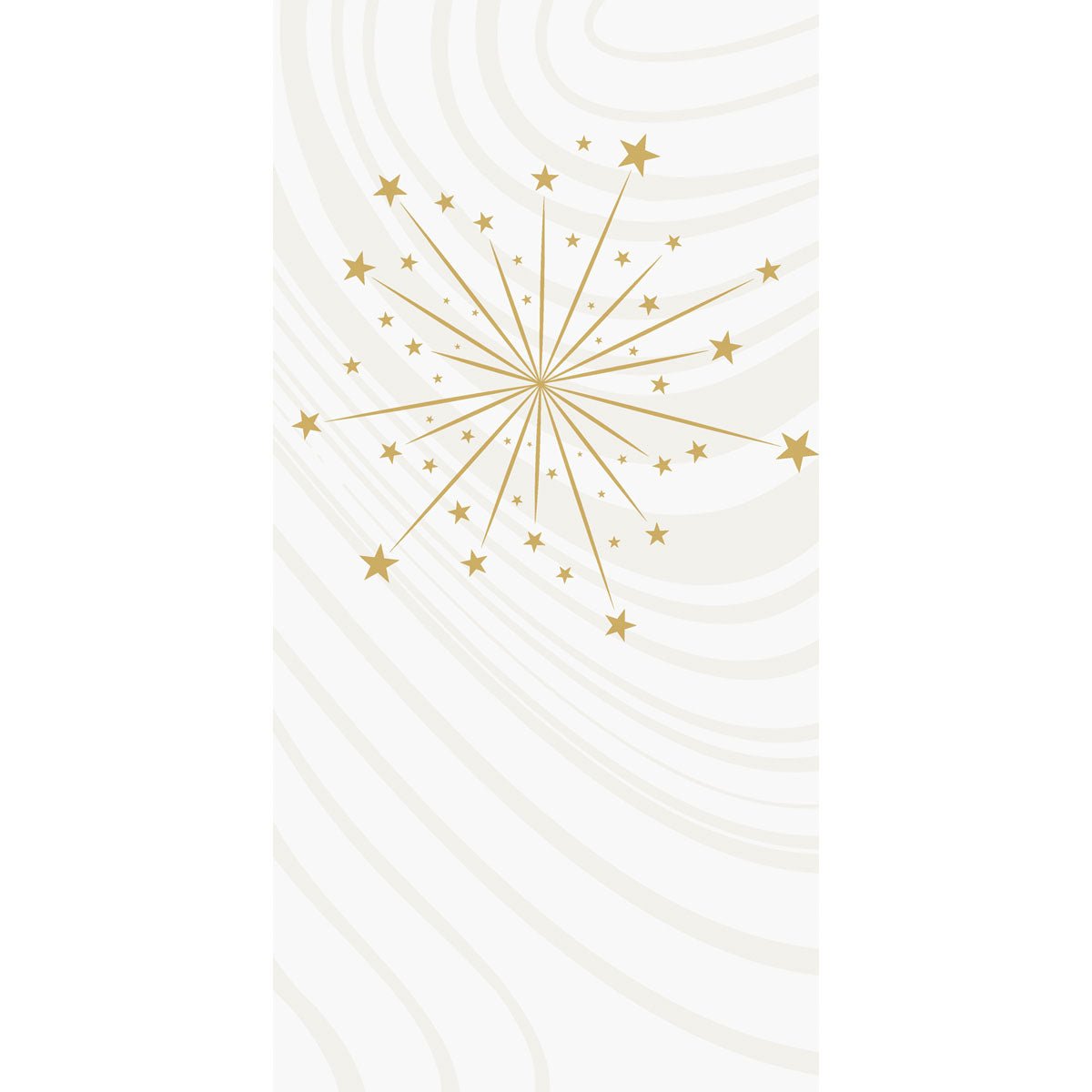 Um céu estrelado dourado e linhas abstratas sobre branco tornam os guardanapos Bio-Dunisoft 40x40cm 1/8F da Duni GmbH uma escolha elegante e sustentável para qualquer mesa.