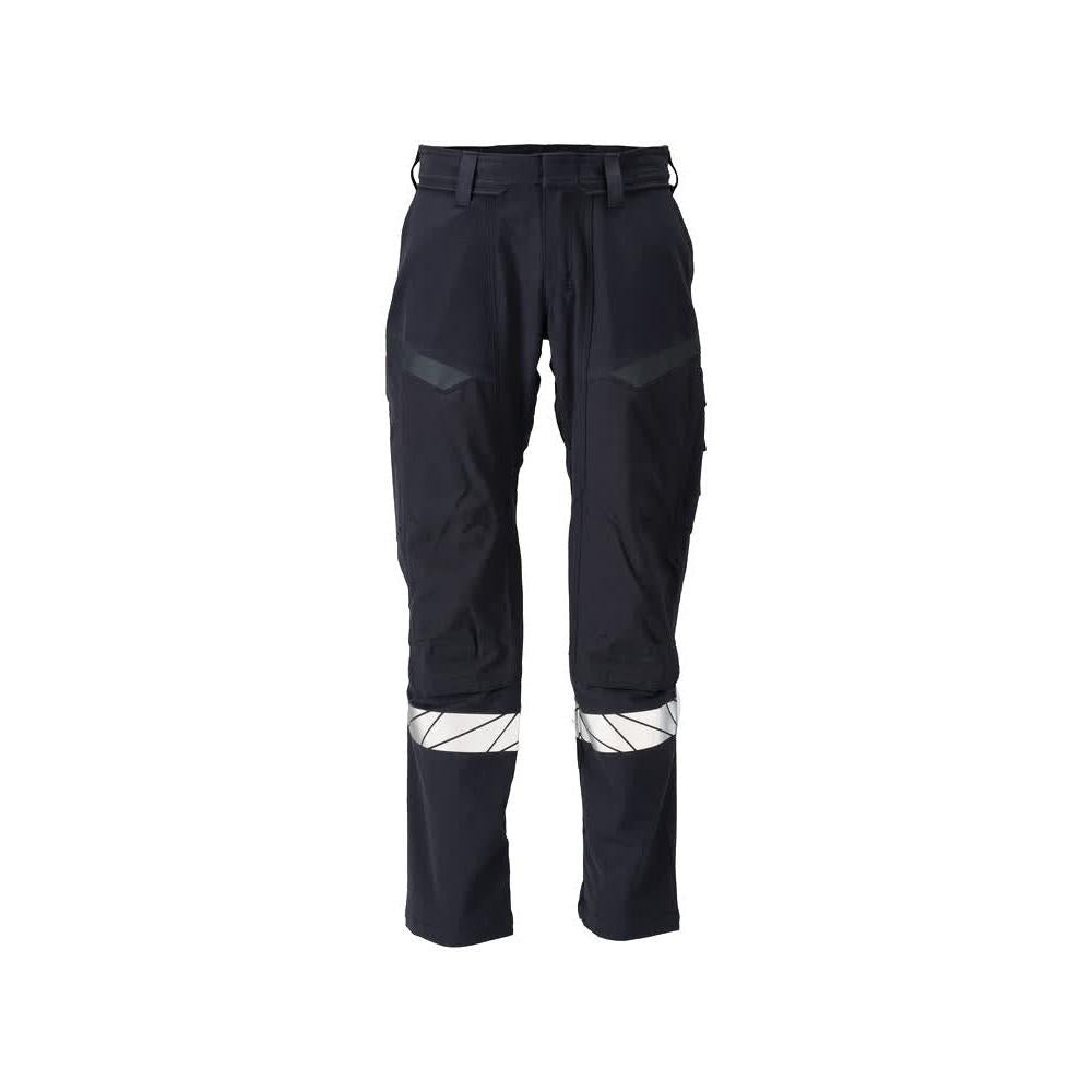Calças, bolsos nos joelhos, calças ULTIMATE STRETCH Multisafe, preto azul/amarelo de alta visibilidade