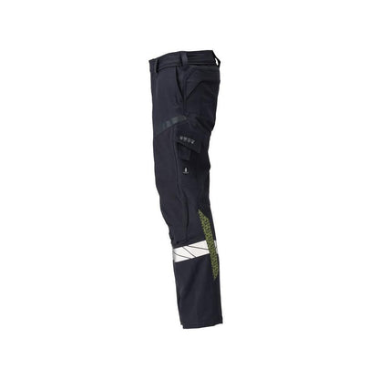Calças, bolsos nos joelhos, calças ULTIMATE STRETCH Multisafe, preto azul/amarelo de alta visibilidade