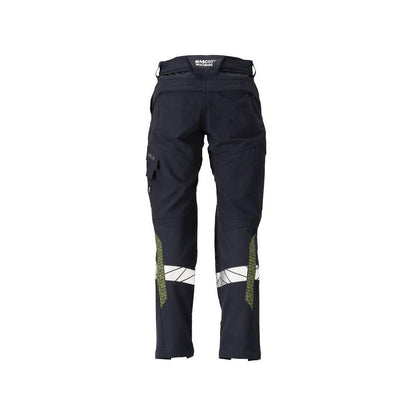 Calças, bolsos nos joelhos, calças ULTIMATE STRETCH Multisafe, preto azul/amarelo de alta visibilidade