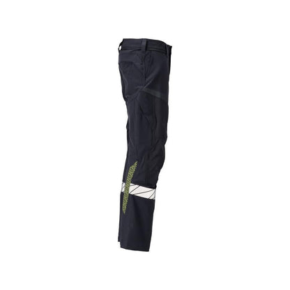 Calças, bolsos nos joelhos, calças ULTIMATE STRETCH Multisafe, preto azul/amarelo de alta visibilidade