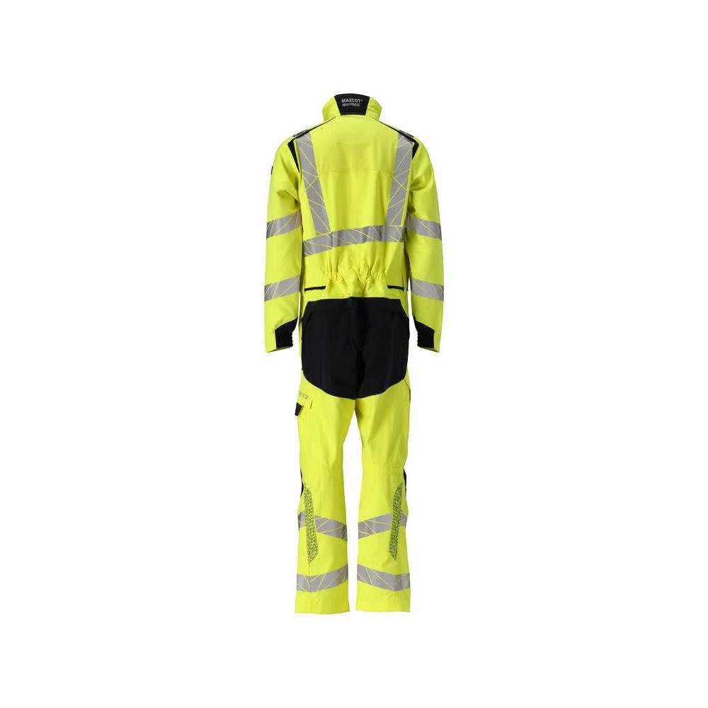 Macacão, bolsos nos joelhos, combinação de inserções elásticas Multisafe, alta visibilidade amarelo/preto-azul