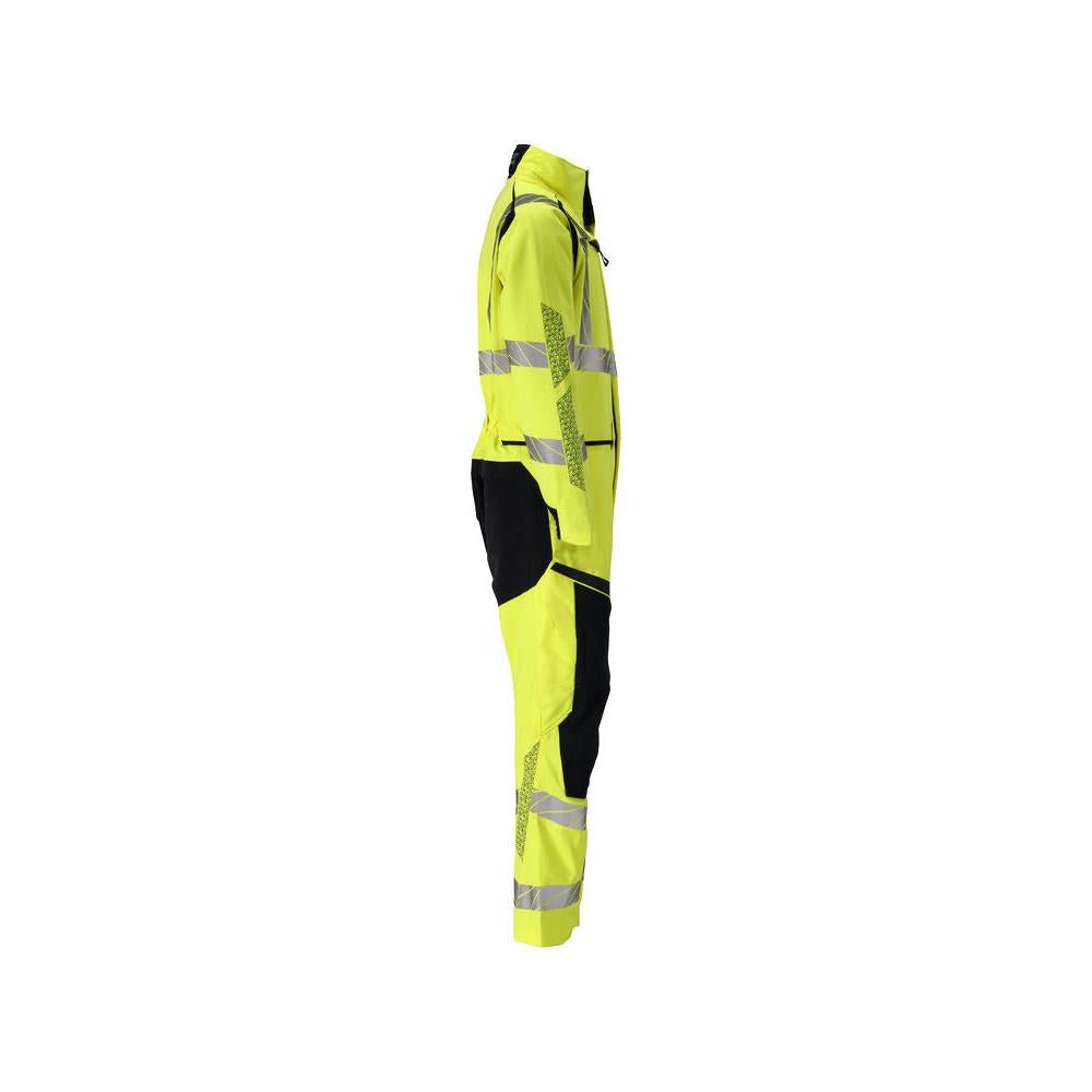 Macacão, bolsos nos joelhos, combinação de inserções elásticas Multisafe, alta visibilidade amarelo/preto-azul