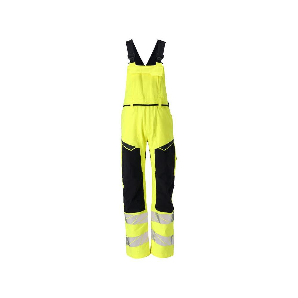 Macacão, bolsos nos joelhos, inserções elásticas Macacão Multisafe, alta visibilidade amarelo/preto-azul