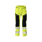 Calças com bolsos nos joelhos, inserções elásticas Calças Multisafe, alta visibilidade amarelo/preto-azul