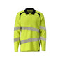 Camisa pólo, camisa pólo de manga comprida Multisafe, alta visibilidade amarelo/preto-azul