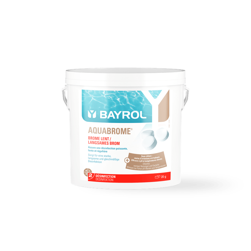 BAYROL Aquabrome® Bromtabletten 5 kg Balde para a desinfeção contínua de piscinas | Balde (5 kg) 