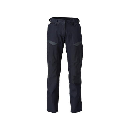 Calças com bolsos nos joelhos, calças Multisafe para mulher, preto azul/amarelo de alta visibilidade