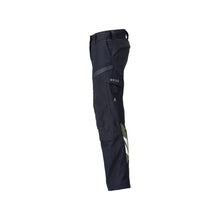 Calças com bolsos nos joelhos, calças Multisafe para mulher, preto azul/amarelo de alta visibilidade