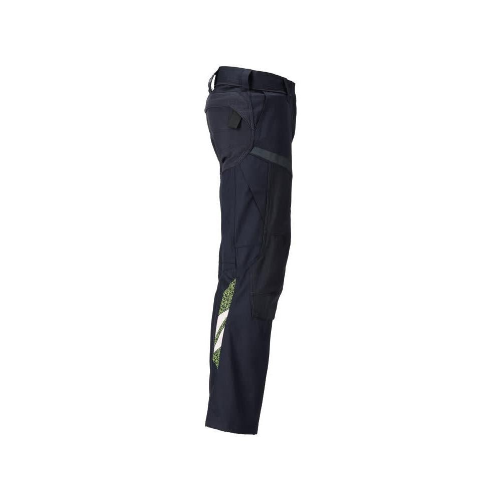 Calças com bolsos nos joelhos, calças Multisafe para mulher, preto azul/amarelo de alta visibilidade