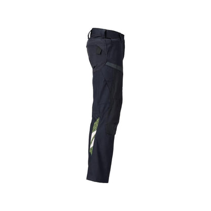 Calças com bolsos nos joelhos, calças Multisafe para mulher, preto azul/amarelo de alta visibilidade