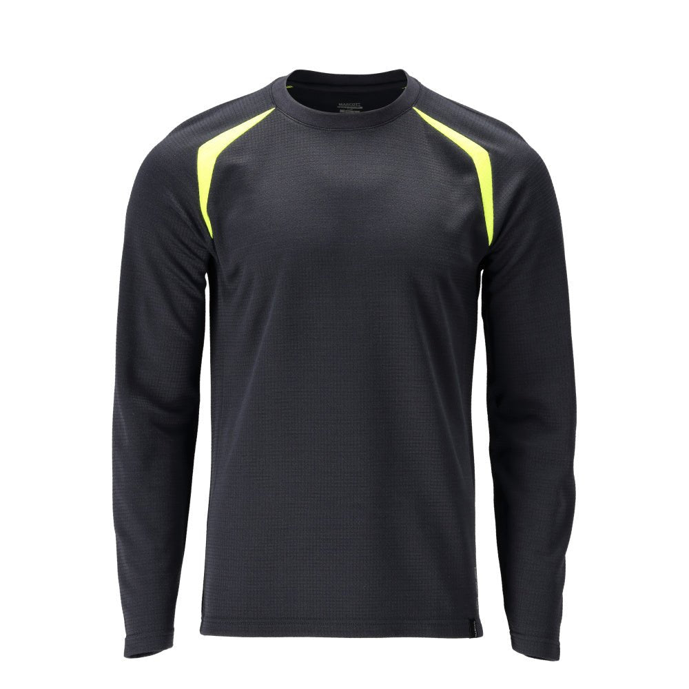 T-shirt, manga comprida, ajuste moderno T-shirt Multisafe, preto azul/amarelo de alta visibilidade