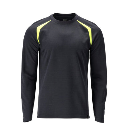T-shirt, manga comprida, ajuste moderno T-shirt Multisafe, preto azul/amarelo de alta visibilidade