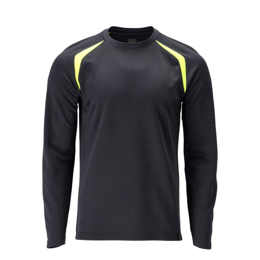 T-shirt, manga comprida, ajuste moderno T-shirt Multisafe, preto azul/amarelo de alta visibilidade