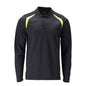 Camisa pólo, camisa pólo de manga comprida Multisafe, preto azul/amarelo de alta visibilidade