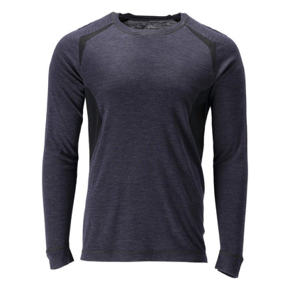 Camiseta funcional, camiseta de lã Multisafe, preto-azul