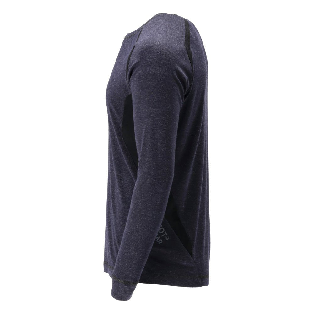 Camiseta funcional, camiseta de lã Multisafe, preto-azul