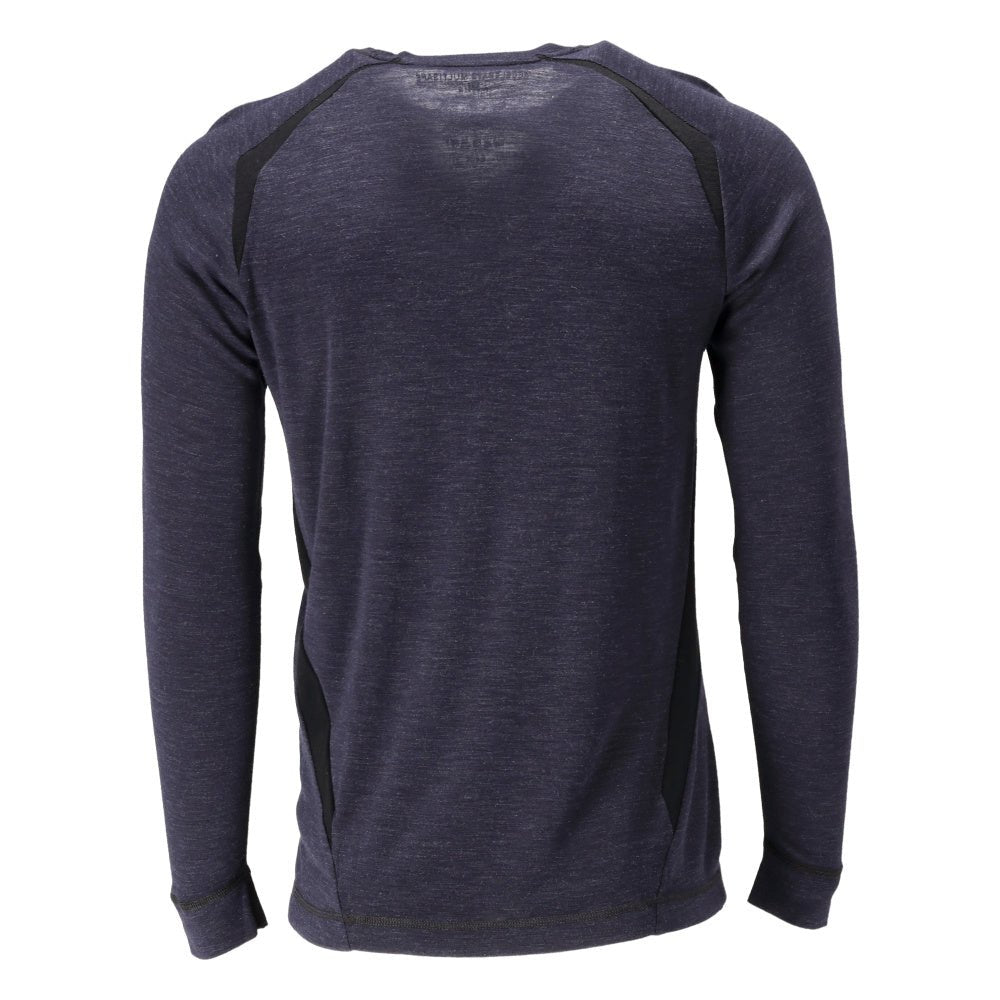 Camiseta funcional, camiseta de lã Multisafe, preto-azul
